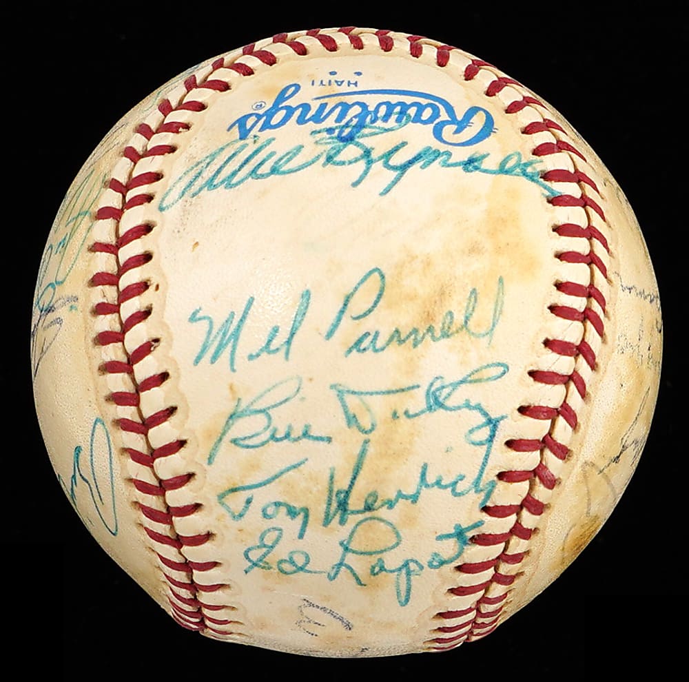 Hall of Famers & Stars Multi-Signed OAL/MacPhail Baseball with (23) Signatures Including Joe DiMaggio, Mel Allen, Bill Dickey