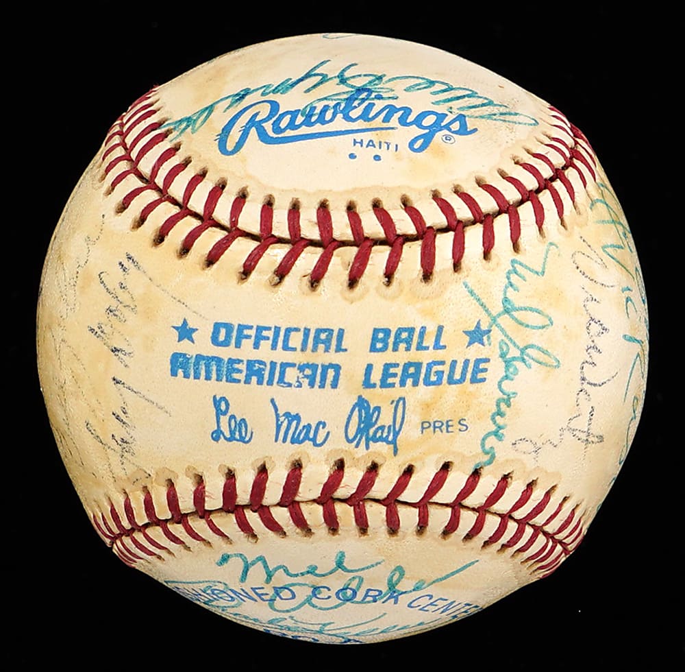 Hall of Famers & Stars Multi-Signed OAL/MacPhail Baseball with (23) Signatures Including Joe DiMaggio, Mel Allen, Bill Dickey