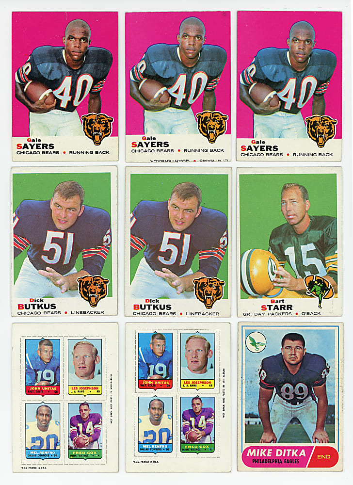 1968-1974 Football & Baseball Collection (464) with 1969 Topps Football Partial Set (193/263) Including (4) Piccolo Rookies, (2) Unitas & Namath