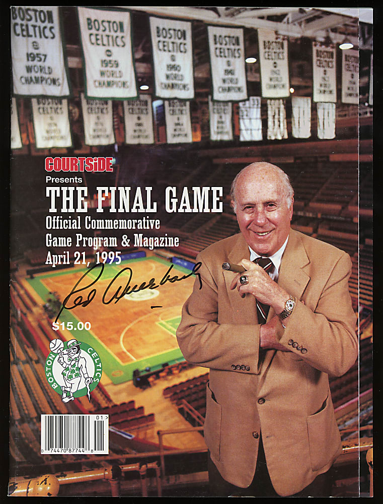 4/21/95 Red Auerbach Signed Boston Celtics Program from Final Boston Garden Game