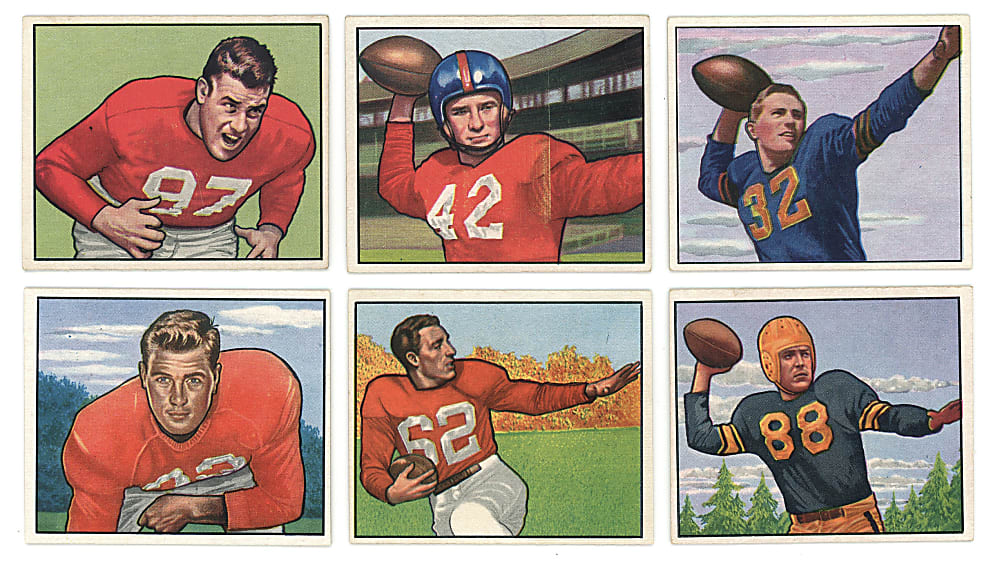1950 Bowman Football Partial Set (114/144) with Several Hall of Famers - Clean!