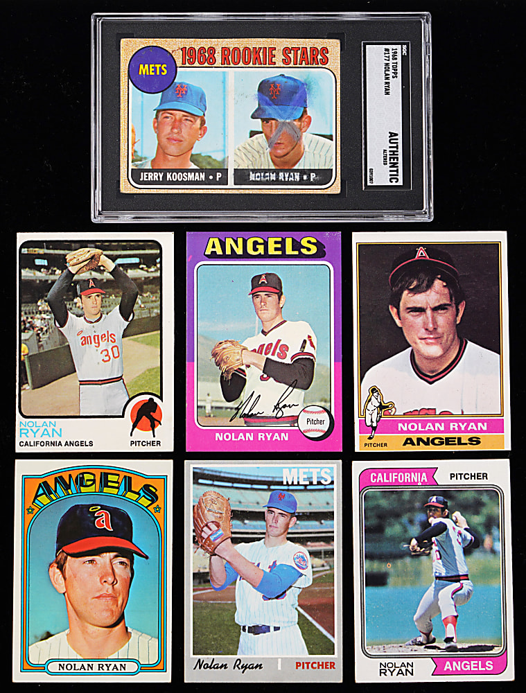 1968-1979 Topps Nolan Ryan Run (19) with SGC Authentic #177 Ryan Rookie