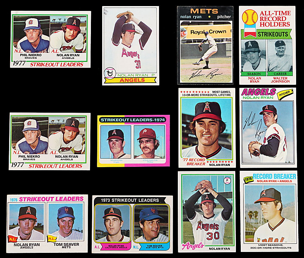 1968-1979 Topps Nolan Ryan Run (19) with SGC Authentic #177 Ryan Rookie