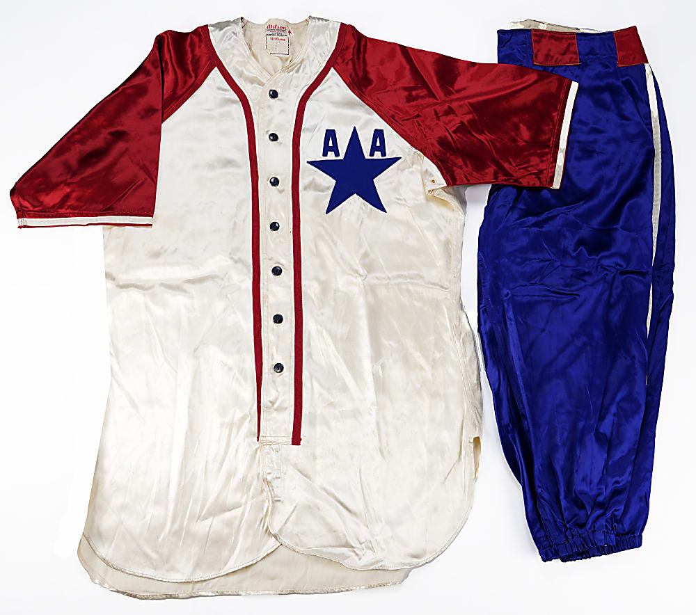 Extremely Rare 1938 Bill Baker American Association Satin All-Star Jersey & Pants