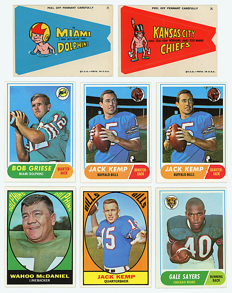1964-1968 Topps Football Shoebox Collection (412) with 1967 Partial Set (102/132) & 1968 Near Set (191/219)