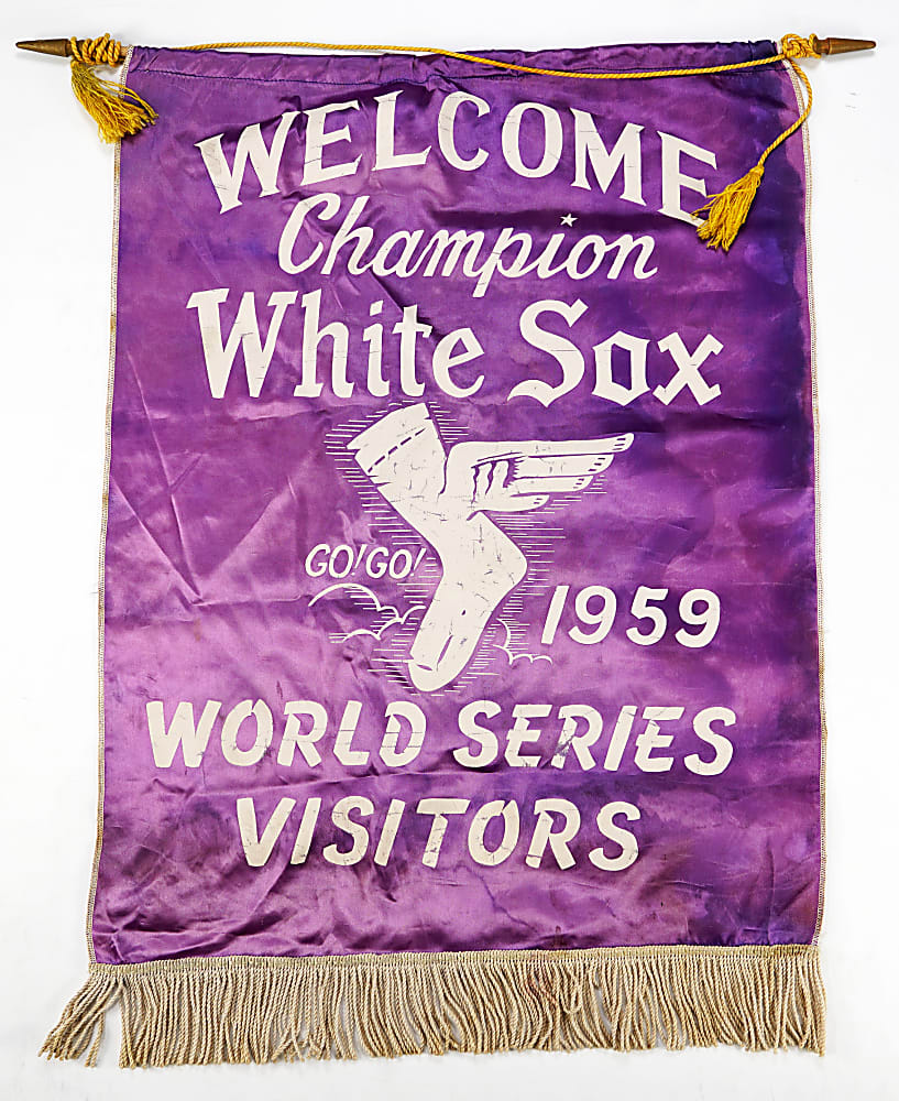 1959 Go-Go! Chicago White Sox World Series Satin Banner - Tough!