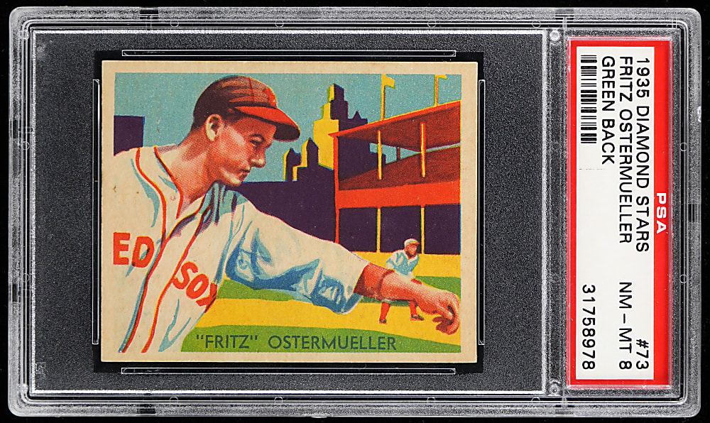 1934-1936 Diamond Stars #73 Fritz Ostermueller PSA NM-MT 8 - Only 5 Higher