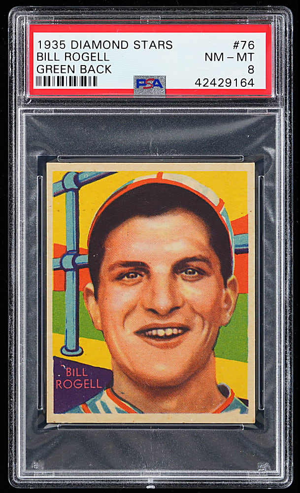 1934-1936 Diamond Stars #76 Bill Rogell PSA NM-MT 8 - Only 7 Higher