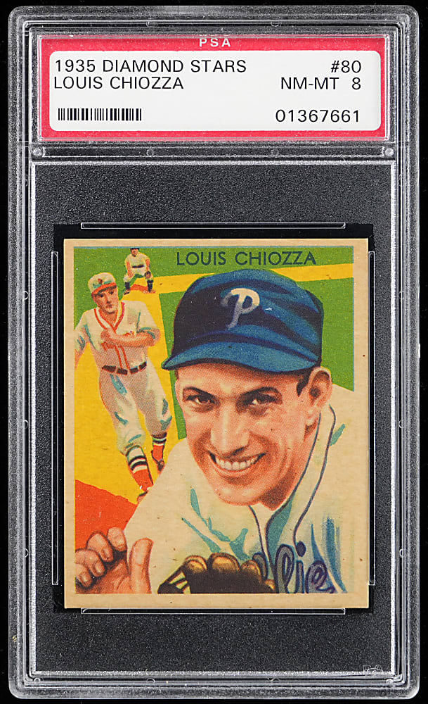 1934-1936 Diamond Stars #80 Lou Chiozza PSA NM-MT 8 - Only 3 Higher
