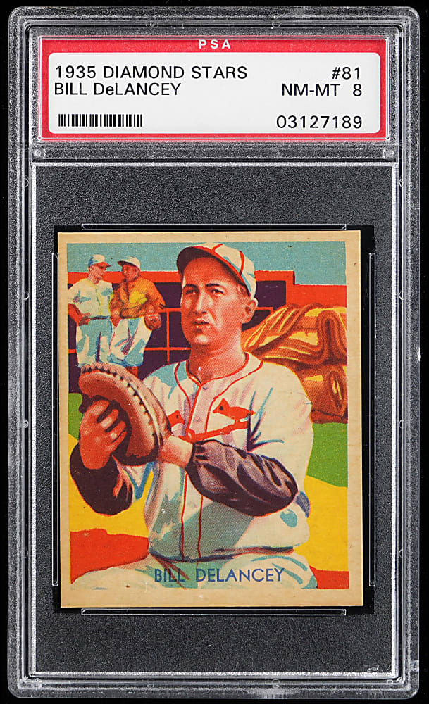 1934-1936 Diamond Stars #81 Bill DeLancey PSA NM-MT 8 - Only 2 Higher