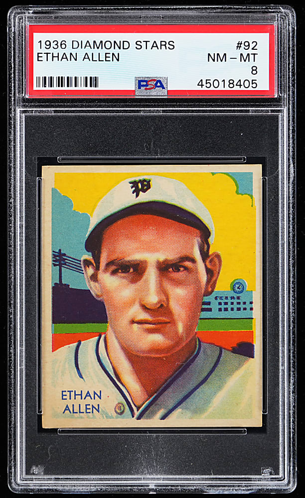 1934-1936 Diamond Stars #92 Ethan Allen PSA NM-MT 8 - Only 3 Higher