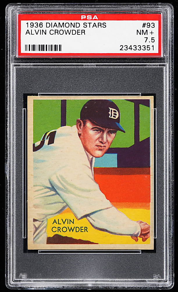 1934-1936 Diamond Stars #93 Alvin Crowder PSA NM+ 7.5