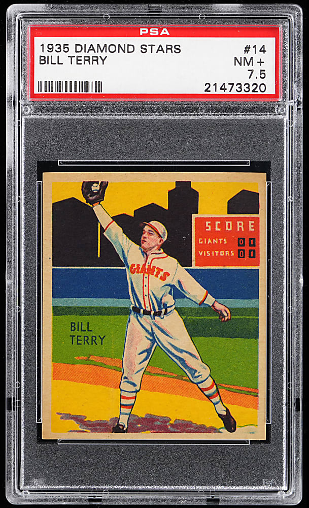 1934-1936 Diamond Stars #14 Bill Terry PSA NM+ 7.5