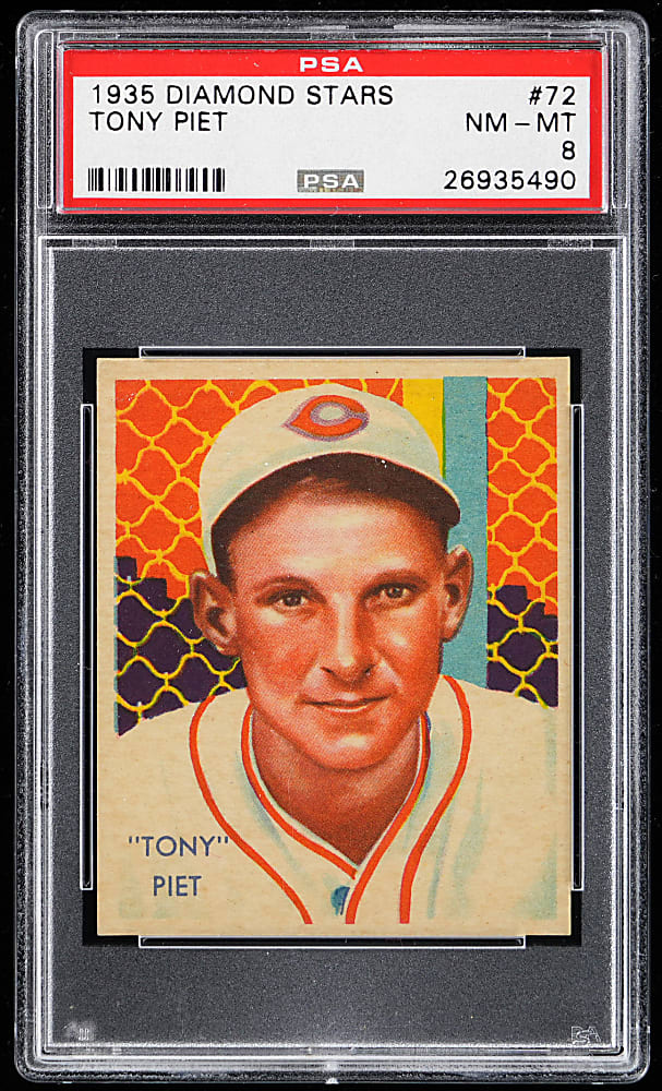 1934-1936 Diamond Stars #72 Tony Piet PSA NM-MT 8 - Only 4 Higher