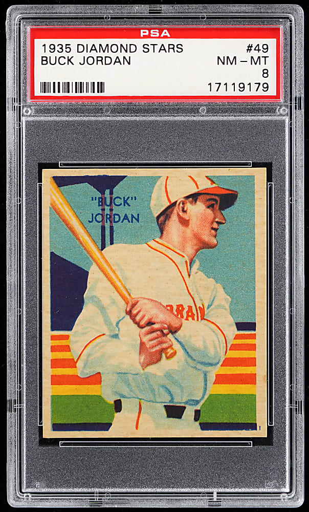 1934-1936 Diamond Stars #49 Buck Jordan PSA NM-MT 8 - Only 7 Higher