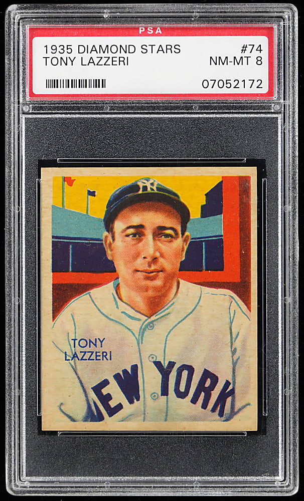 1934-1936 Diamond Stars #74 Tony Lazzeri PSA NM-MT 8 - Only 4 Higher