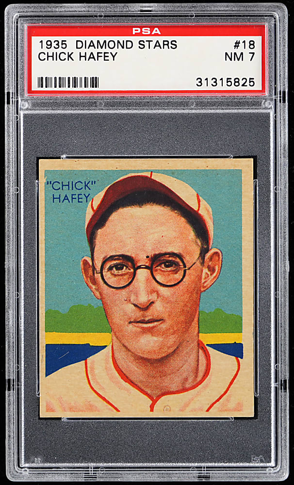 1934-1936 Diamond Stars #18 Chick Hafey PSA NM 7