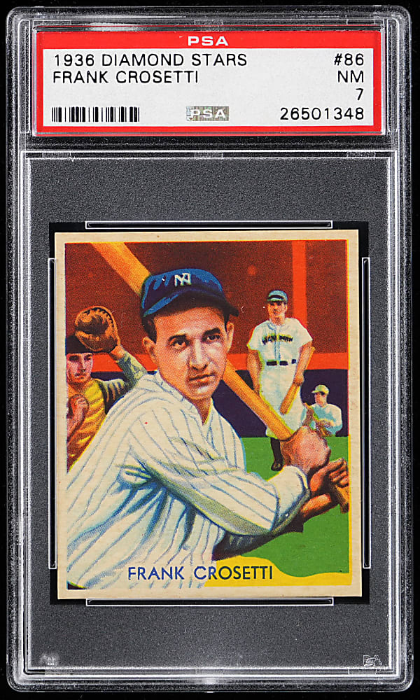 1934-1936 Diamond Stars #86 Frank Crosetti PSA NM 7