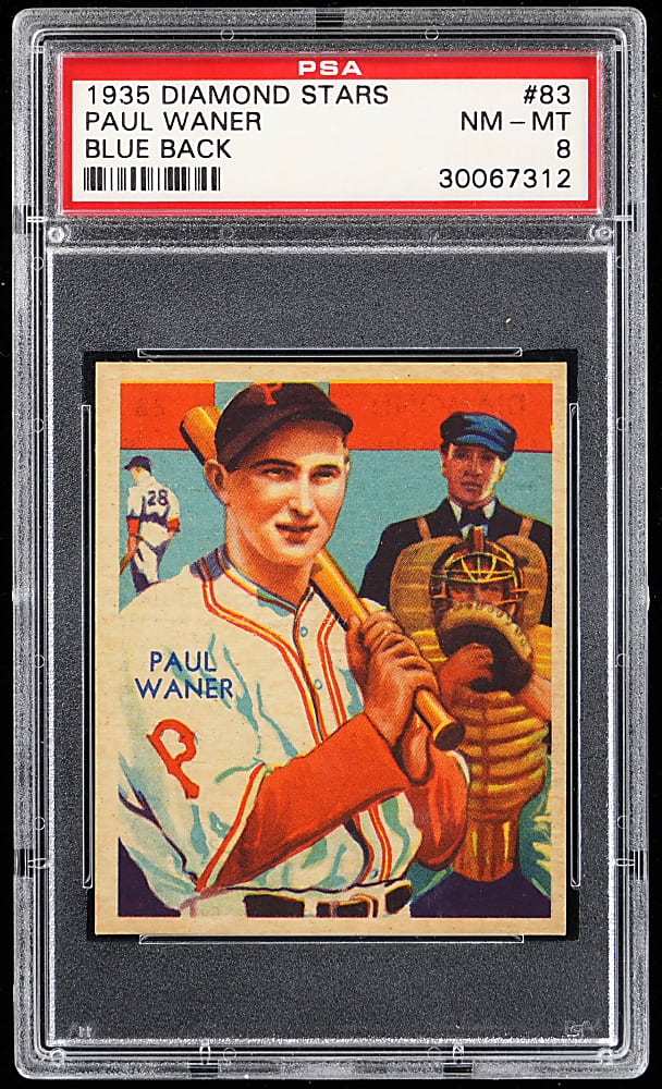1934-1936 Diamond Stars #83 Paul Waner Blue Back PSA NM-MT 8 - Only 2 Higher