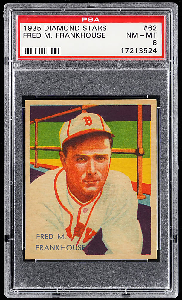 1934-1936 Diamond Stars #62 Fred Frankhouse PSA NM-MT 8 - Only 7 Higher