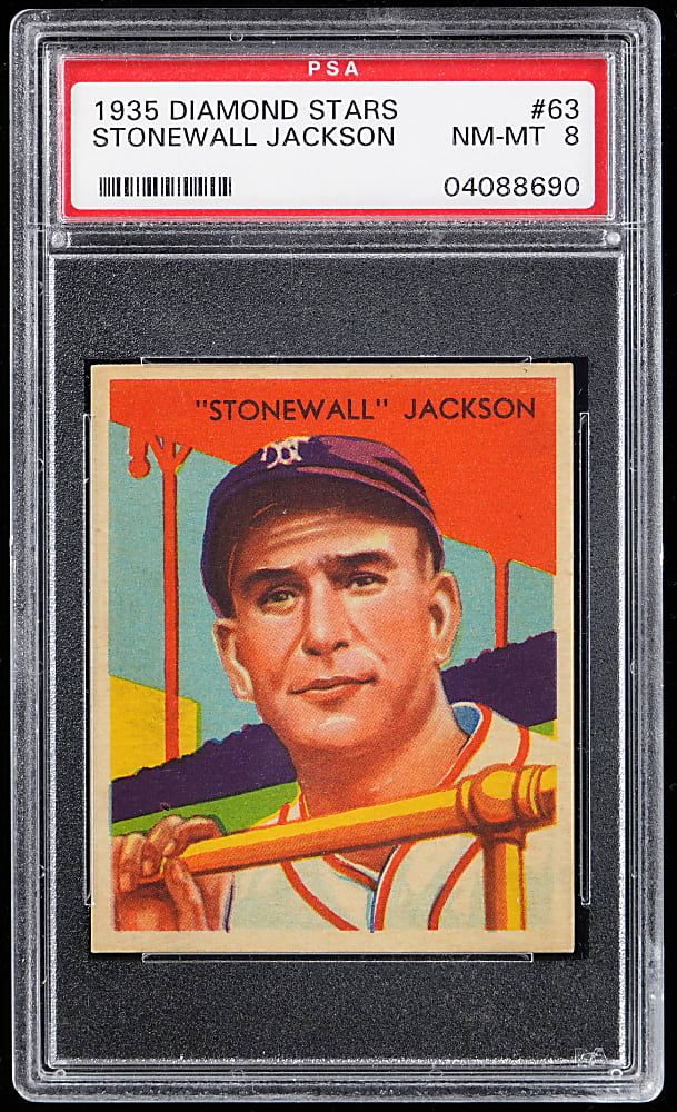 1934-1936 Diamond Stars #63 Travis Jackson PSA NM-MT 8 - Only 8 Higher