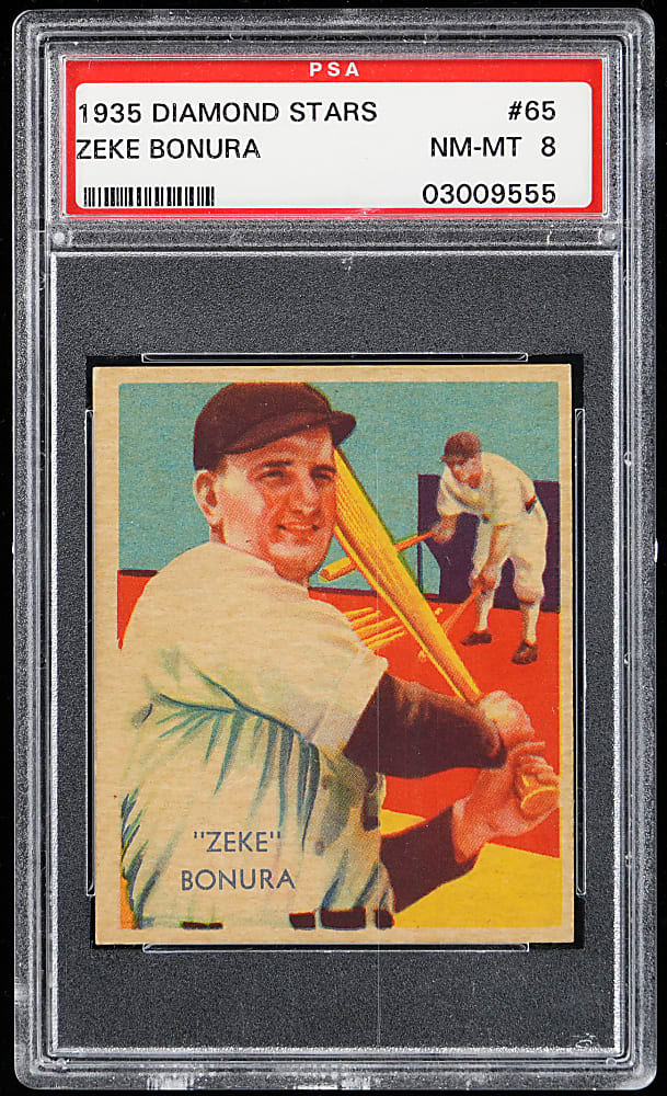 1934-1936 Diamond Stars #65 Zeke Bonura PSA NM-MT 8 - Only 5 Higher