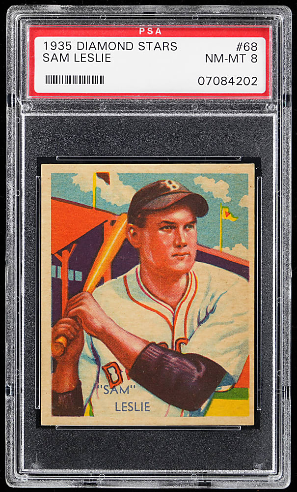 1934-1936 Diamond Stars #68 Sam Leslie PSA NM-MT 8 - Only 7 Higher