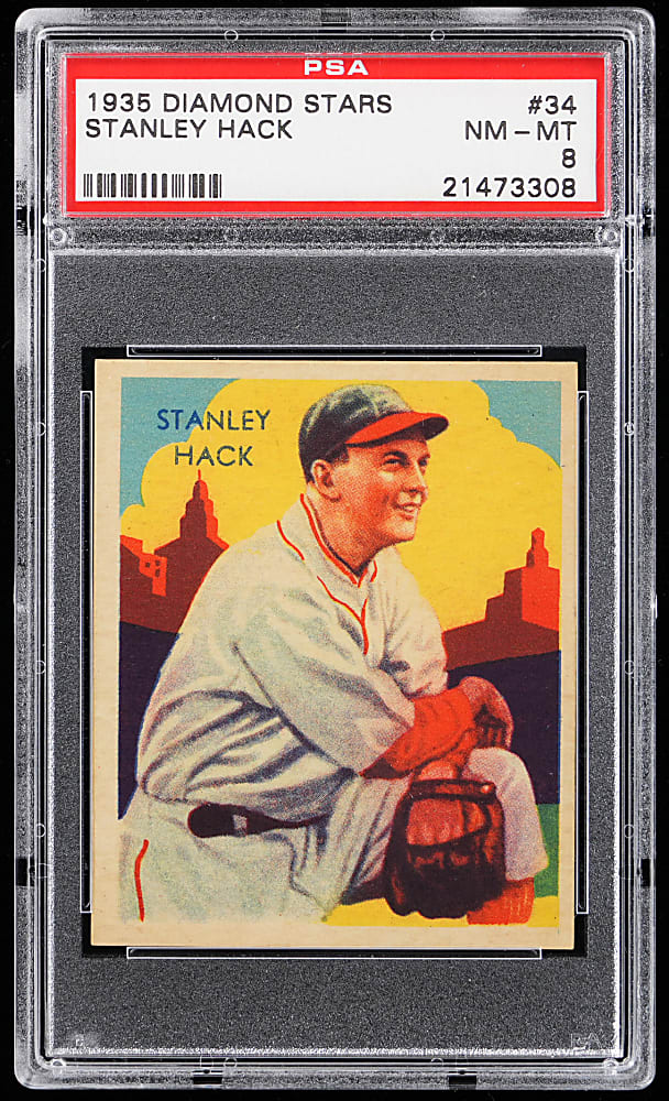 1934-1936 Diamond Stars #34 Stanley Hack PSA NM-MT 8 - Only 3 Higher