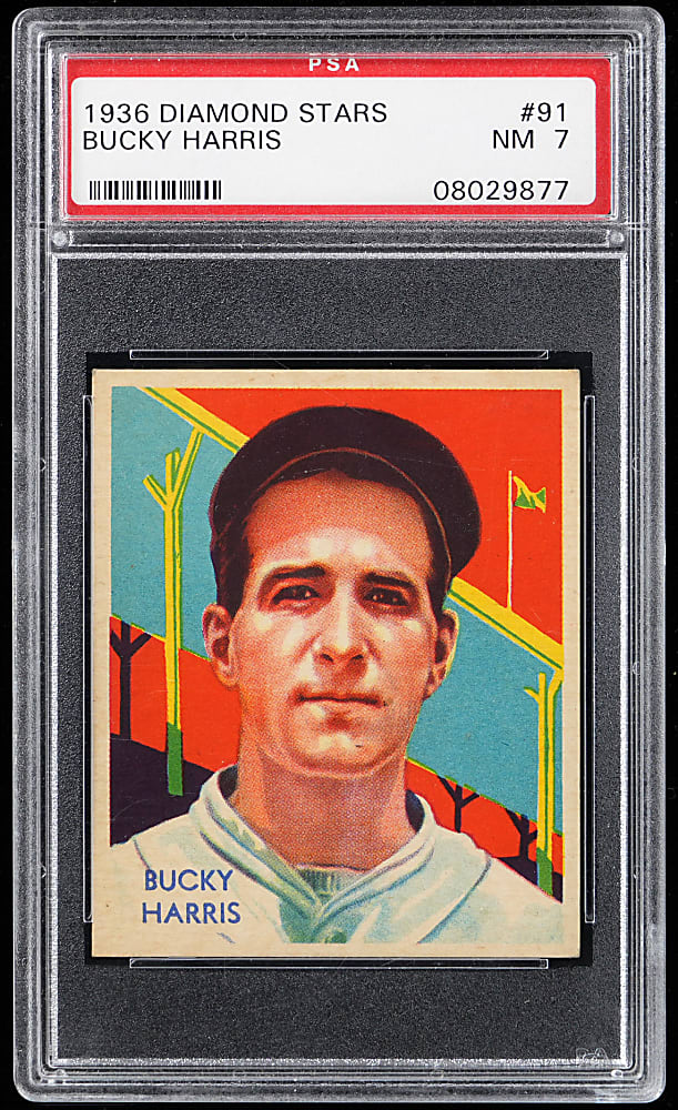 1934-1936 Diamond Stars #91 Bucky Harris PSA NM 7
