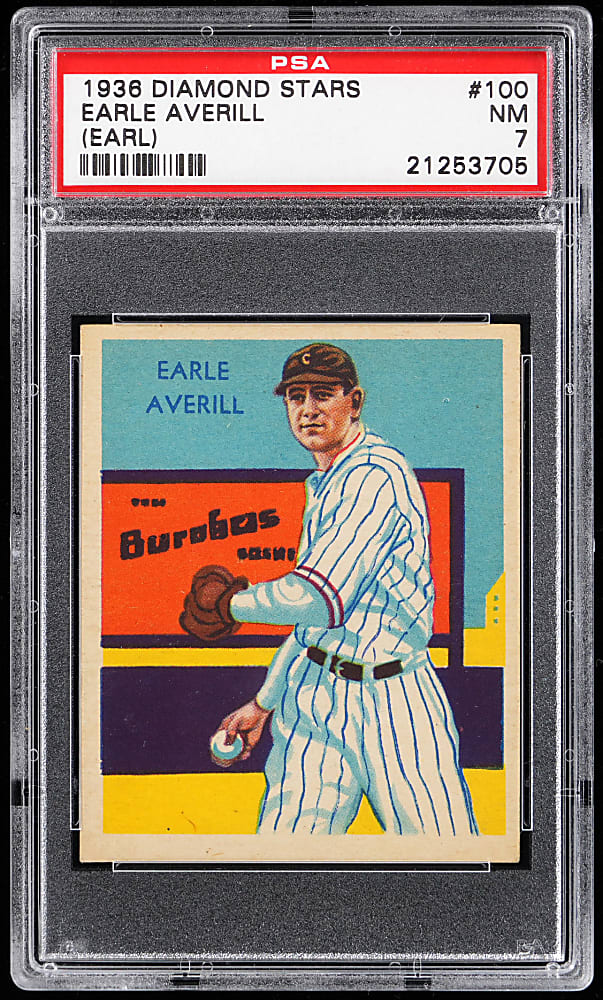 1934-1936 Diamond Stars #100 Earl Averill PSA NM 7