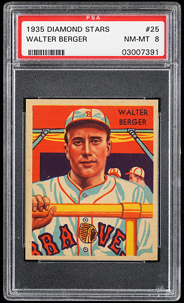1934-1936 Diamond Stars #25 Walter Berger PSA NM-MT 8 - Only 3 Higher