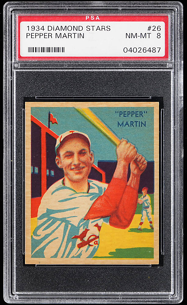 1934-1936 Diamond Stars #26 Pepper Martin PSA NM-MT 8 - Only 6 Higher