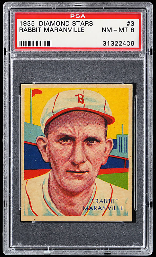 1934-1936 Diamond Stars #3 Rabbit Maranville PSA NM-MT 8 - Only 1 Higher