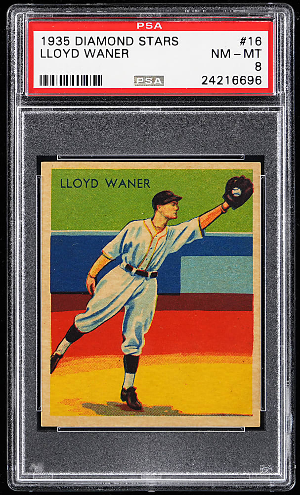 1934-1936 Diamond Stars #16 Lloyd Waner PSA NM-MT 8 - Only 3 Higher