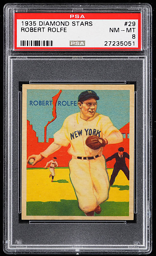 1934-1936 Diamond Stars #29 Robert Rolfe PSA NM-MT 8 - Only 5 Higher