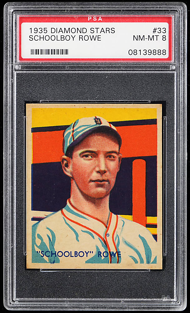1934-1936 Diamond Stars #33 Schoolboy Rowe PSA NM-MT 8 - Only 4 Higher