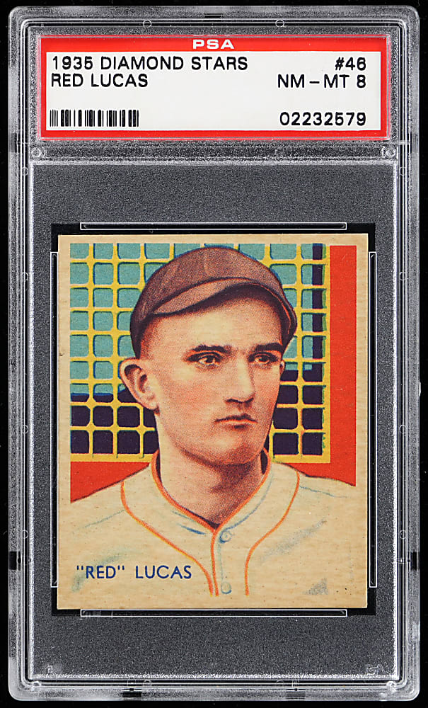 1934-1936 Diamond Stars #46 Red Lucas PSA NM-MT 8 - Only 6 Higher