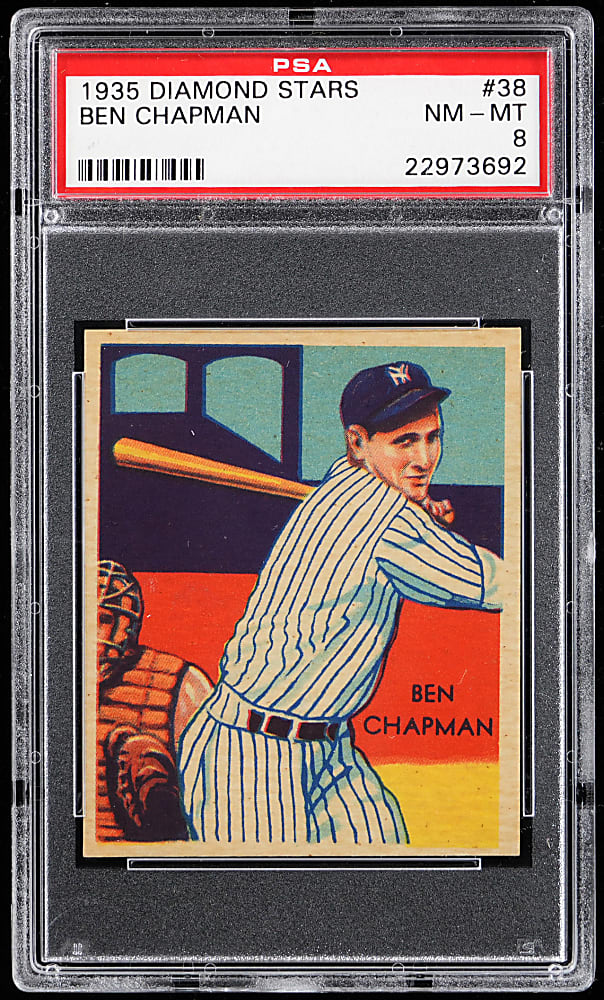 1934-1936 Diamond Stars #38 Ben Chapman PSA NM-MT 8 - Only 2 Higher