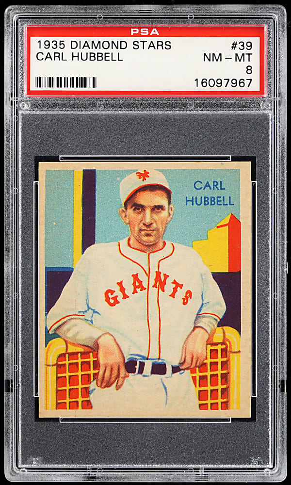 1934-1936 Diamond Stars #39 Carl Hubbell PSA NM-MT 8