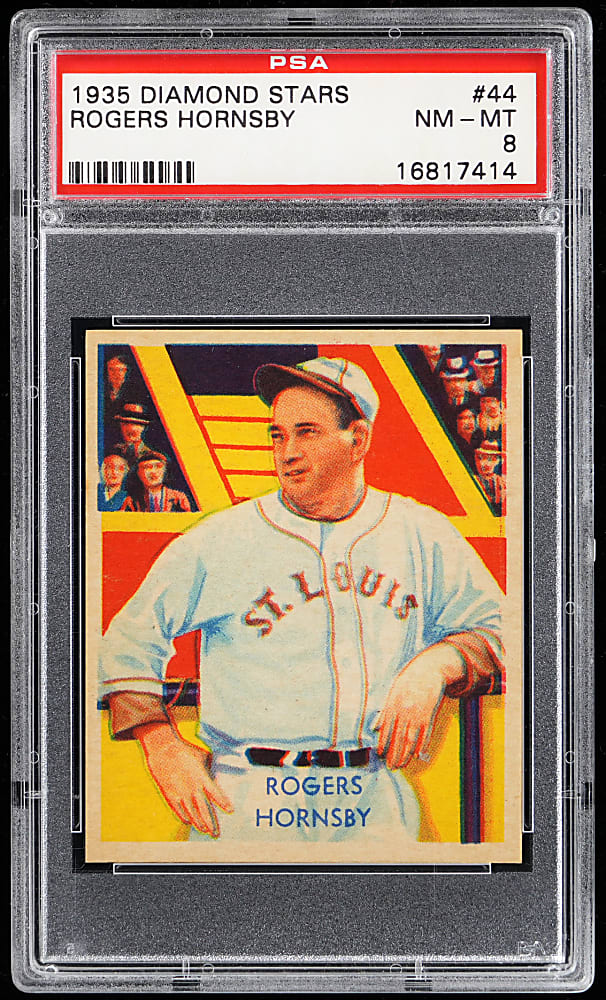 1934-1936 Diamond Stars #44 Rogers Hornsby PSA NM-MT 8 - Only 8 Higher