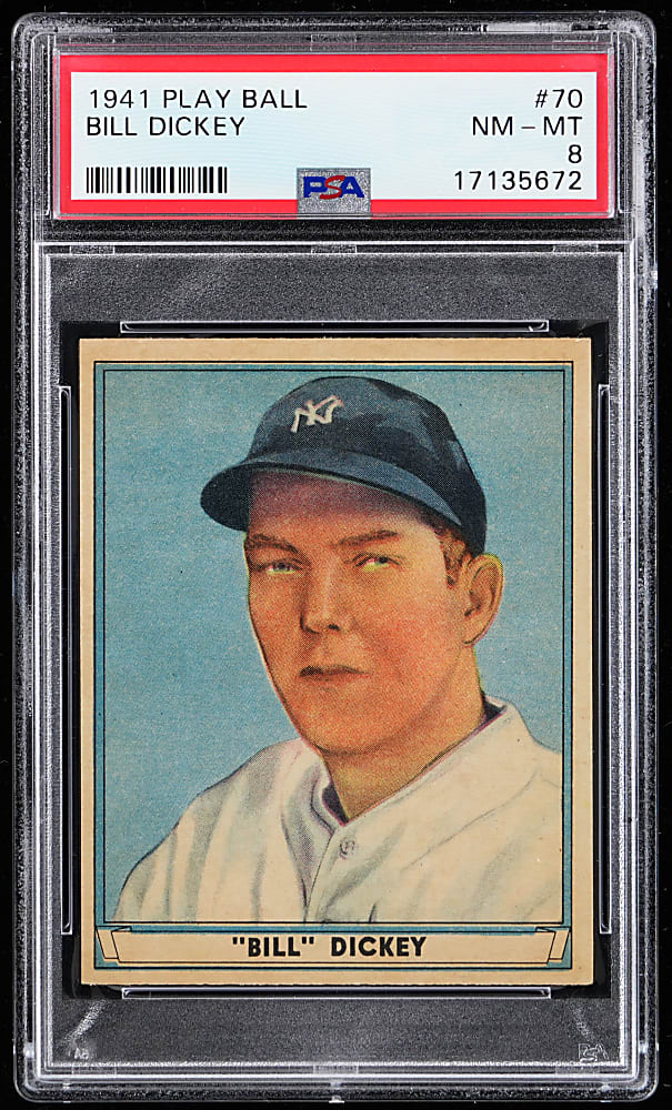 1941 Play Ball #70 Bill Dickey PSA NM-MT 8 - Only 5 Higher