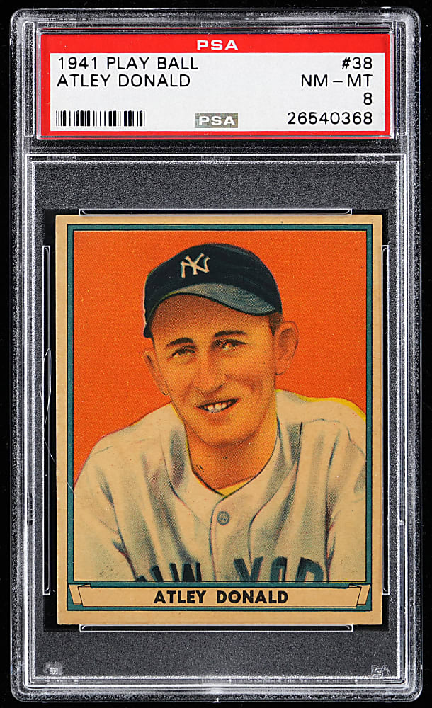 1941 Play Ball #38 Atley Donald PSA NM-MT 8 - Only 7 Higher