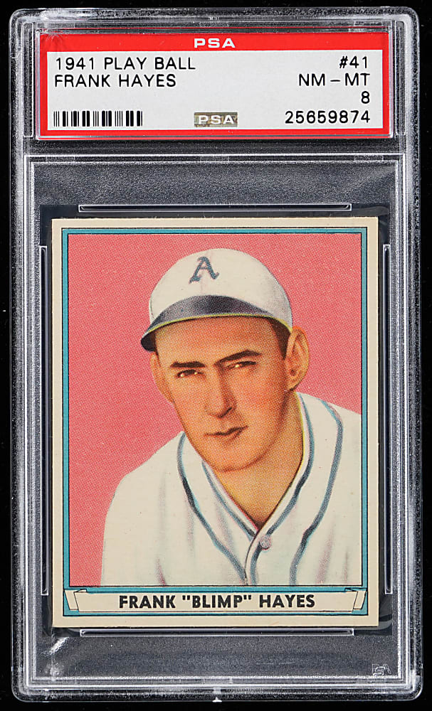 1941 Play Ball #41 Frank Hayes PSA NM-MT 8 - Only 7 Higher