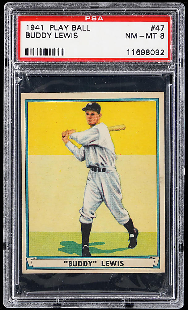 1941 Play Ball #47 Buddy Lewis PSA NM-MT 8 - Only 5 Higher