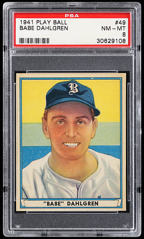 1941 Play Ball #49 Babe Dahlgren PSA NM-MT 8 - Only 1 Higher