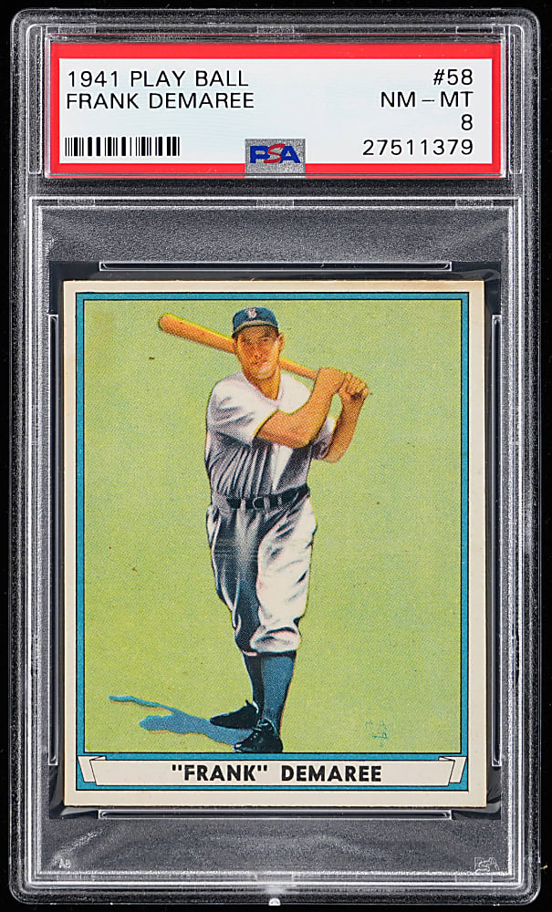 1941 Play Ball #58 Frank Demaree PSA NM-MT 8 - Only 2 Higher