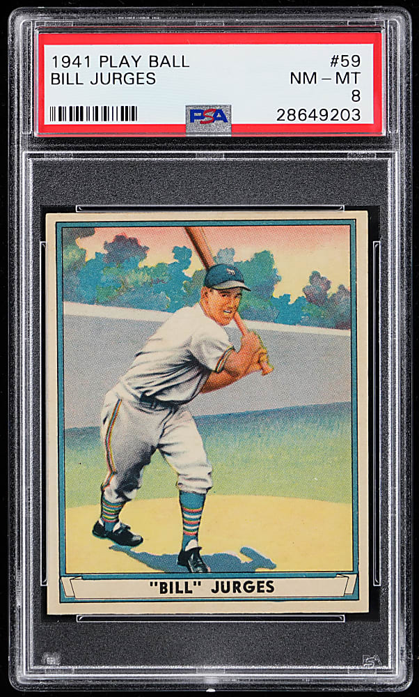 1941 Play Ball #59 Bill Jurges PSA NM-MT 8 - Only 6 Higher