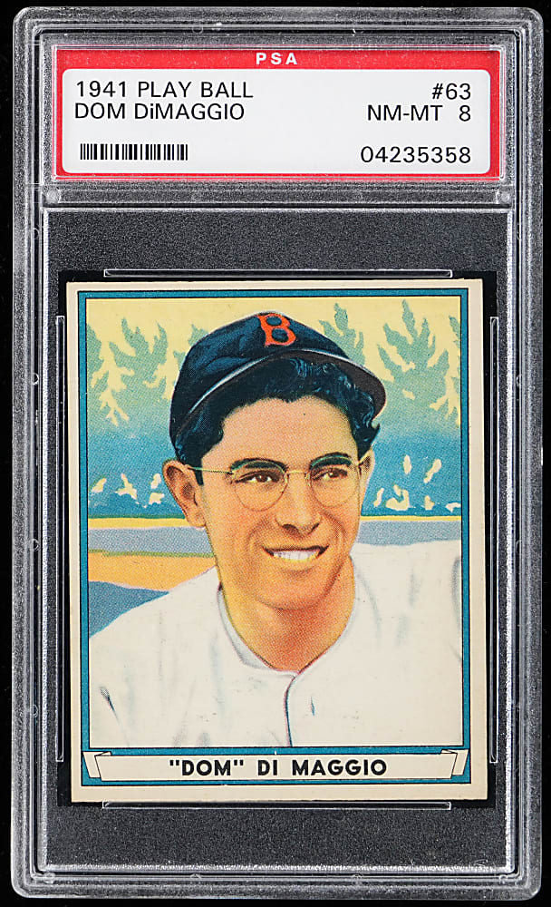 1941 Play Ball #63 Dom DiMaggio PSA NM-MT 8 - Only 6 Higher