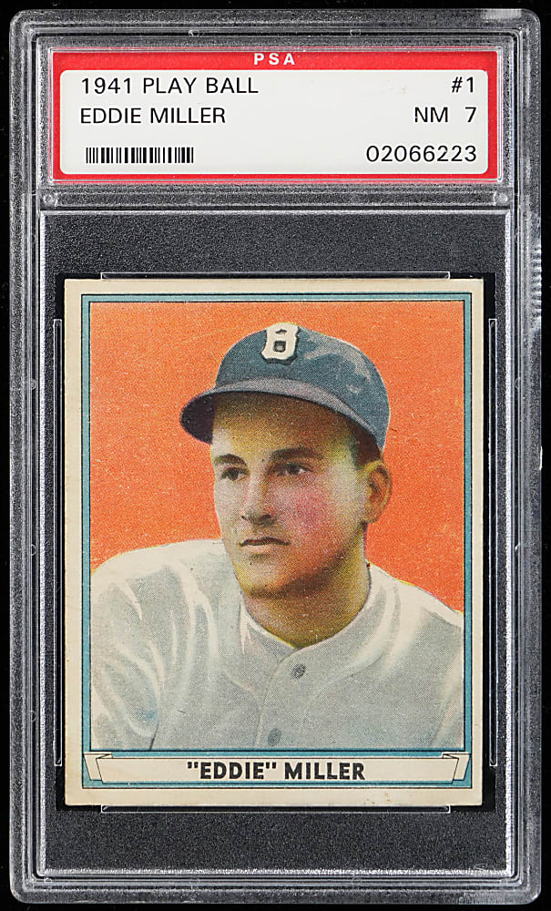 1941 Play Ball #1 Eddie Miller PSA NM 7