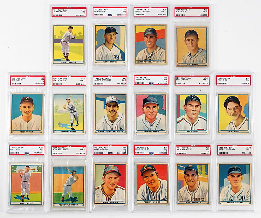 1941 Play Ball PSA NM 7 Graded Starter Set (16)